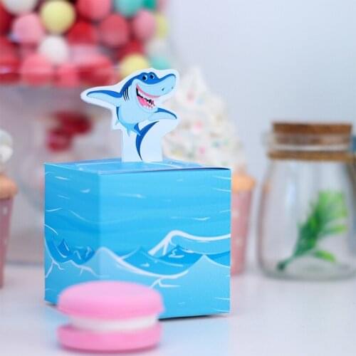 Shark Theme Gift Boxes Candy Bags Shark Party Supplies Treat Box Baby Shower Decoration Shark Theme BirthdayKids Birthday Decor