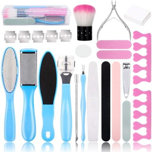 Professional Pedicure Kit - 20 in 1 Professional Pedicure Tools Set Feet Scrubber Dead Skin Remover, Callus Remover for Foot Kit
