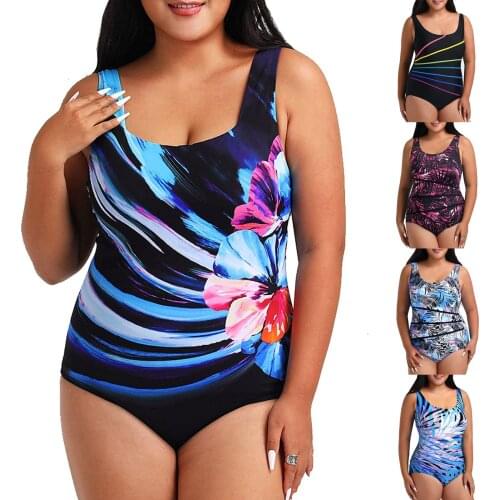 Plus Size One-Piece Women Swimsuits Mujer Bikinis 2021 Set Bathing Suit With Tummy Control Swimwear Cover Up Kупальник Женский