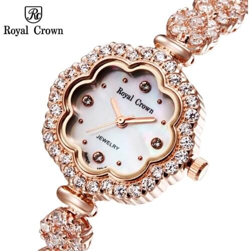 Luxury Jewelry Lady Woman Wrist Watch Fashion Hours Shell Dress Bracelet Brass Rhinestone Sun flower Gold Plated Girl Gift 3816