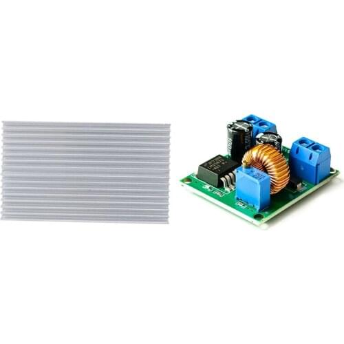 Silver Tone Aluminum Cooler Radiator Heat Sink Heatsink with DC-DC Adjustable Boost Module