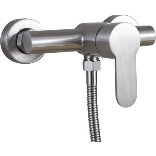 Bathroom Shower Faucet Valve Stainless Steel Bathtub Faucet Wall Mount Cold and Hot Water Mixer Tap Valve Single Handle Faucet