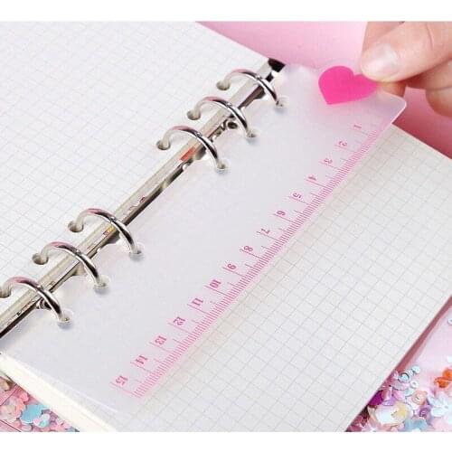 2PCS/lot Heart 6 Holes PVC Spiral Binder Notebook Divider inner Ruler for Notebooks Creative Stationery Office School Supplies