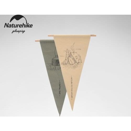 Naturehike Camping Wedding Atmosphere Decorative Flag Vintage Canvas Flag Original Pattern Triangular/Shield Hang Up Flag Party