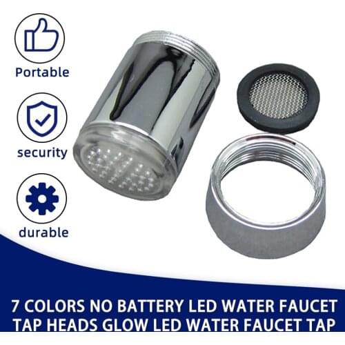 7 Colors Changing LED Water Faucet Tap Glow Water Faucetd Temperature Control Self-coloring Light Color Changing Faucet