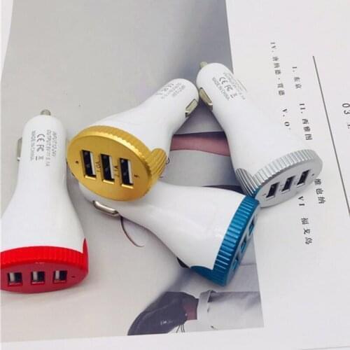 For iPhone 8 X XS Galaxy S8 Universal 3USB car charger traveL Adapter car plug hot selling Triple 3 usb ports Car Charger