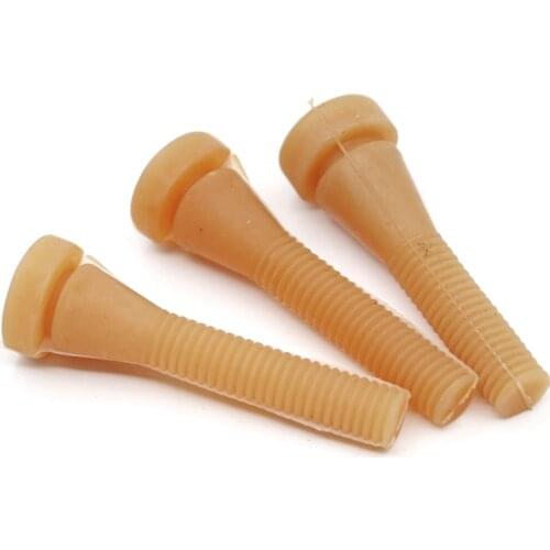 50 Pcs 6Cm Poultry Plucking Fingers Hair Removal Machine Glue Stick Chicken Plucker Beef Tendon Material Brown Thread Type Rod