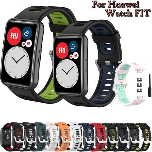 Waterproof For Huawei Watch Fit Strap Smarwatch Sport Silicone Watchband Wriststrap Belt Bracelet Printing Accessories ремешок