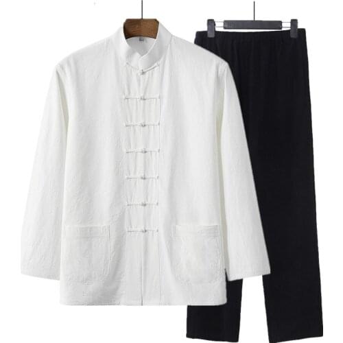 Xiangrui Tangs new Chinese style standing collar cotton and hemp Tang suit mens top suit middle aged fathers Retro meditation