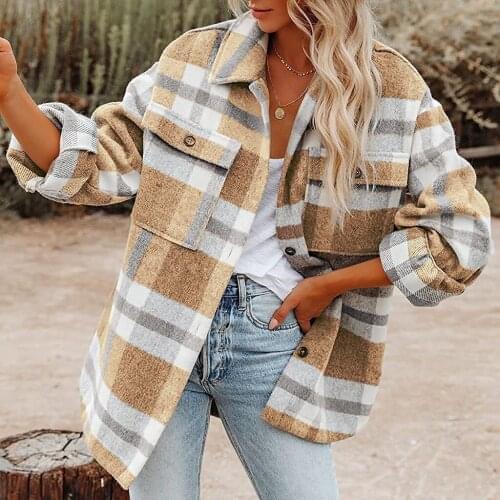 Yiyuan Women's Plaid Coats