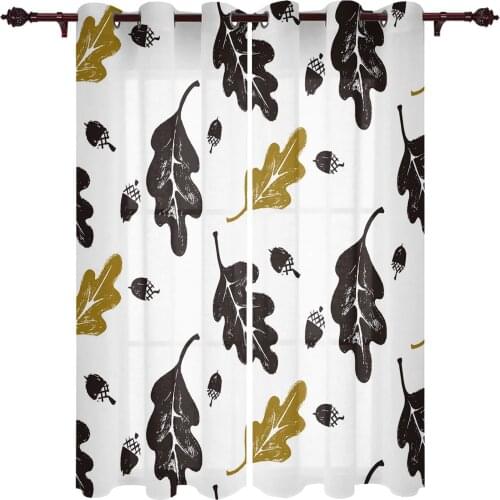 Living Room Curtains Leaves Simple Home Decoration Curtains For The Room Kitchen Study Bathroom Window Valance Curtains