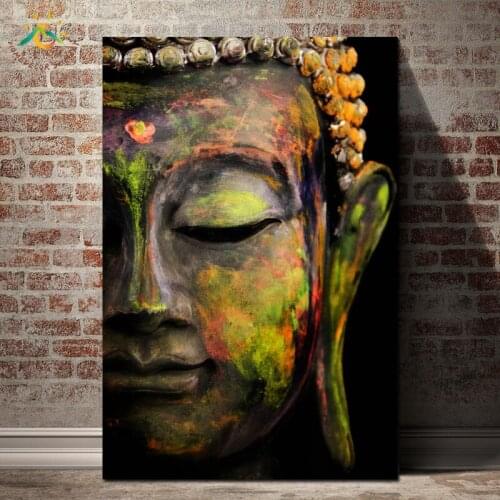 Green Buddha Modern Decorative Wall Art Canvas Painting Print Art Home Decor Posters and Prints Wall Art Picture For Living Room