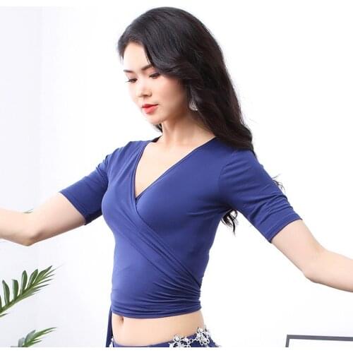 2019 New Dance Practice Clothes Tops Women Modal Straps Dual-Use Shirts Female Beginners Modern Dance Performance Costume
