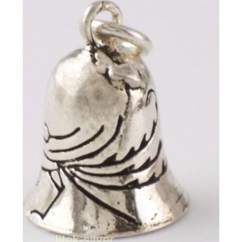 925 Sterling Silver Retro Oriental Phoenix Bell Pendant Charm A2238