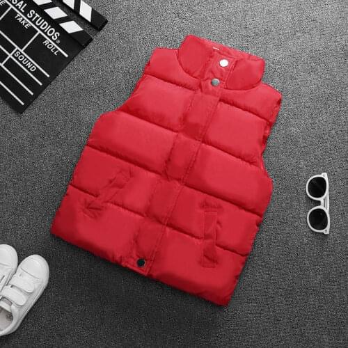 1 Piece Children Girls Outerwear For Winter Kids Warm Vest Solid Outwear Clothes For Children Soft Sleeveless Kids Clothes