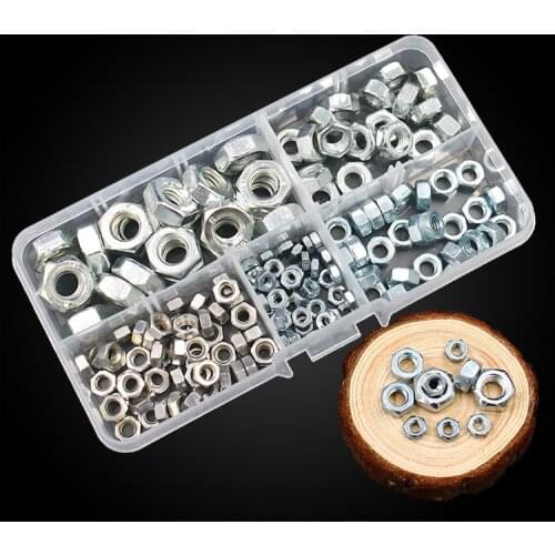 170 Pieces of galvanized hexagon nut set m3m4m5m6m8
