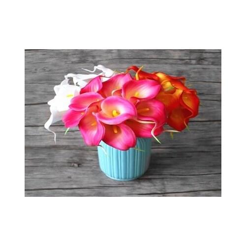 200pcs/lot 4 colors Artificial Flowers Wedding Decorative Flowers Calla Lily Fake Flowers Wedding Party Decor