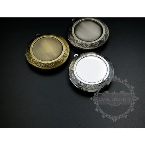 30mm setting bezel round vintage style brass bronze,antiqued silver,silver fashion photo locket pendant charm 1111067