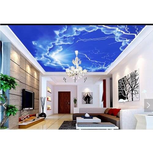 3d wallpaper 3d ceiling wall murals wallpaper blue sky white clouds condole carries on the background 3d room photo wallpaper