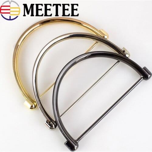 Eco-friendly D Rings Metal Bag Handle Buckles For Women Handbag Lock Decoration Shoulder Bag Kiss Clasp Handles Clutch DIY Craft