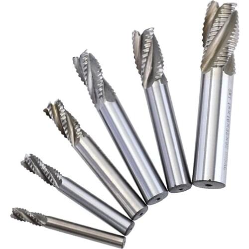 5-piece set M6-M20 Wave Milling Cutter 4 Flutes 6-20mm HSS-AL Wave Rough End Mill