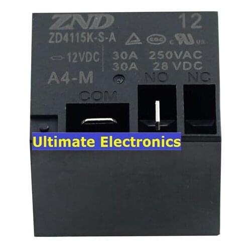 5pcs ZD4115K-S-A-12VDC-A4-M A group of normally open 4 feet 30A relay