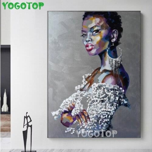 5D round square diamond embroidery African black woman Diy full sets diamond painting mosaic color people rhinestones YY4555