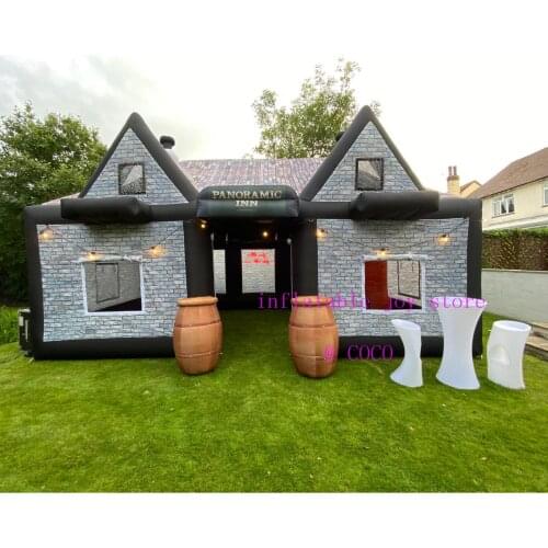 Free shipment to door, 8x5x5m giant inflatable pub, strong oxford inflatable Irish beer , Irish bar inn outdoor