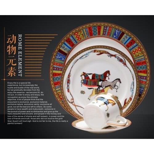 Color Scold 4 Dinner Plate Glazed Ceramic Dinner Bowl Dessert Tray Animal Tableware Microwave Safe