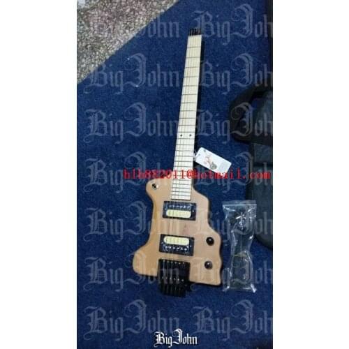 New Big John headless electric guitar in natural with alder body and maple fingerboard free shipping F-2102-1