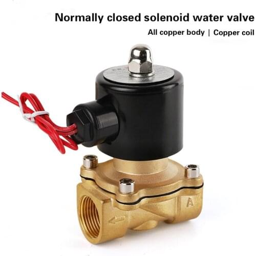 Electric Solenoid Valve 1/4" 3/8" 1/2" 3/4" DN08/10/15/20/25/32 Normally Closed Pneumatic for Water Oil Air DC12V DC24V AC220V