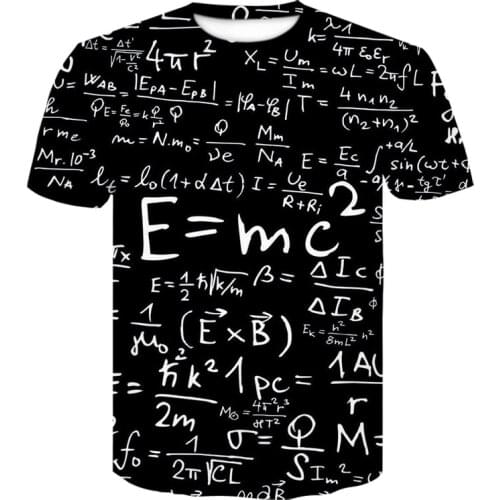 2021 new Mathematics Formulas Numbers Graphic T-shirts 3D Printed Fashion teens T shirt novelty Funny tshirt Hip Hop loose shirt