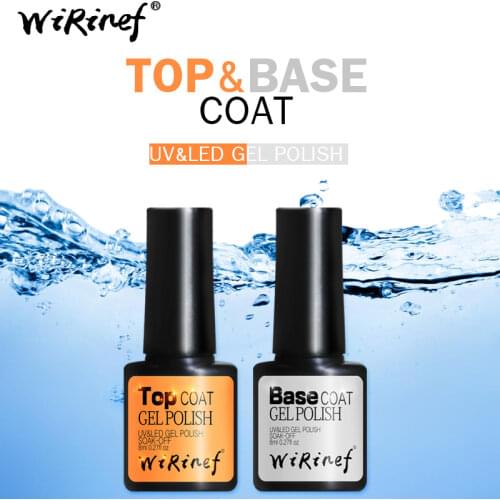 WiRinef New Diamond Nail Gel Top Coat Base Coat Foundation For UV Gel Polish Best Selling 8ml Gel Varnish