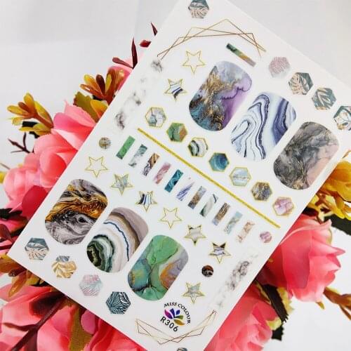 Geometry Square Stars Line 3D Stickers for Nails Design Adhesive Nail Art Decoraciones Sliders foil everything for Manicure