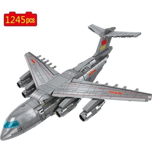 World War II Military WW2 Army Y-20 Large Transport Aircraft Fighter SWAT Building Blocks Bricks Toys Gifts
