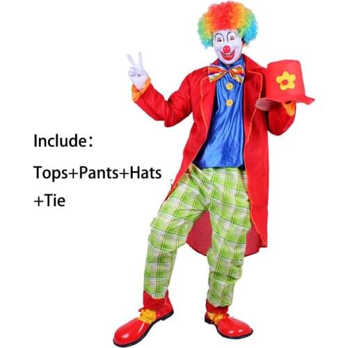 Clown Cosplay Suit Halloween Costumes for Women Men Magic Performance Cosplay Adult Carnival Christmas New Year Party Costume
