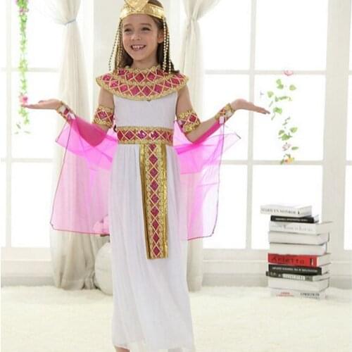 Ancient Egypt Egyptian Pharaoh Cleopatra Prince Princess Costume for Children Halloween Costumes Boy Girl Kids Cosplay Clothing