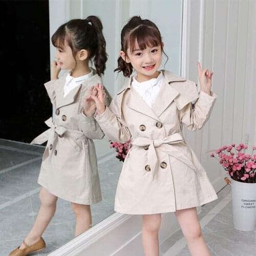 Girls Jackets Windbreaker Solid Coat For Girls Casual Style Children Jacket Spring Autumn Costumes For Girls 6 8 10 12 14 Year