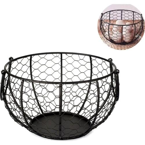 Metal Egg Storage Container Modern Large Egg Dispenser Fruit Vegetable Egg Storage Basket for Soft Hard Boiled Egg