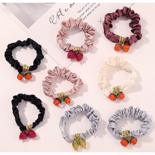 Little Girls Cute Strawberry Hair Rope Kawaii Fruit Shape Hairties Princess Baby Infant Elastic Hair Bands Kids Rubber Bands