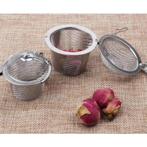 100pcs/lot Stainless Steel Mesh Ball Reusable Strainer Spice Locking Tea Filter Infuser Kitchen Tool Free Shipping