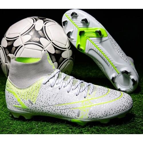Fashion Popular Unisex Men Women Long Spikes Soccer Shoes Outdoor Training Football Sports Boots Breathable Casual Sneakers