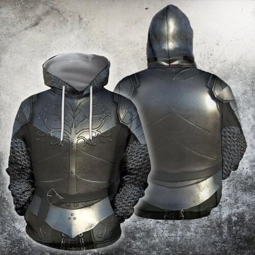 Knight Medieval Armor Cosplay 3D Printed Men hoodies Harajuku Fashion Hooded Sweatshirt Autumn Unisex Hoodie Sudadera Hombre