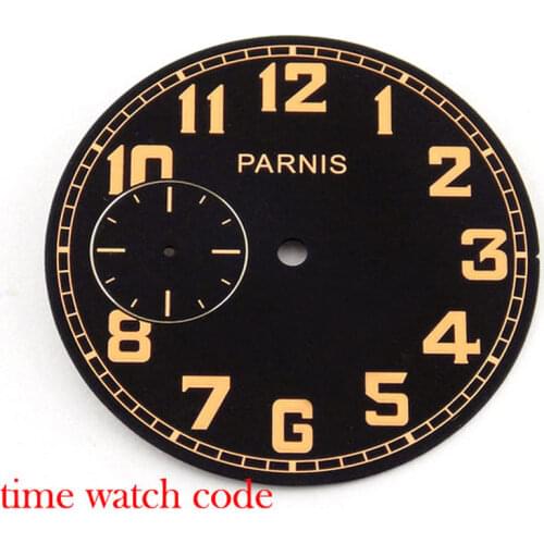 Parnis 38.9 mm mens watch dial parts fit for 6497 mechanical hand winding movement orange marks