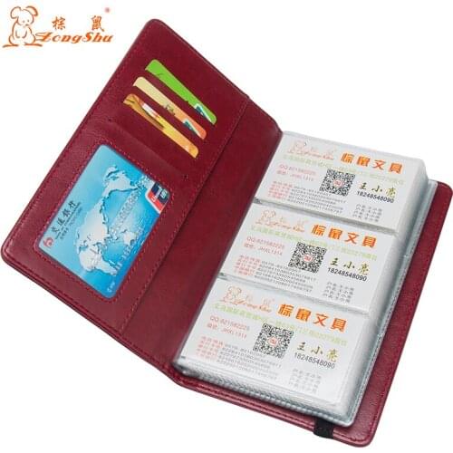 2020 New Large-Capacity Business Card Book 120 Cassette With String Pu Leather Bank Credit Card Id Card Holder Business Card Hol