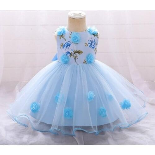 New Baby Wash Dress Girls Wedding Dress Skirt Fluffy Flowers One-year-old Baby Princess Dress Baby Girl Dress
