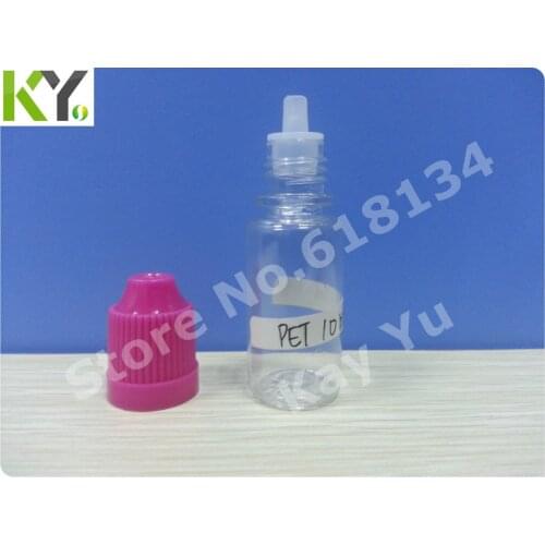 Wholesale Free shipping--10ml PET childproof cap bottle with thin tip for 2500pcs by FedEx shipping E-cigarette
