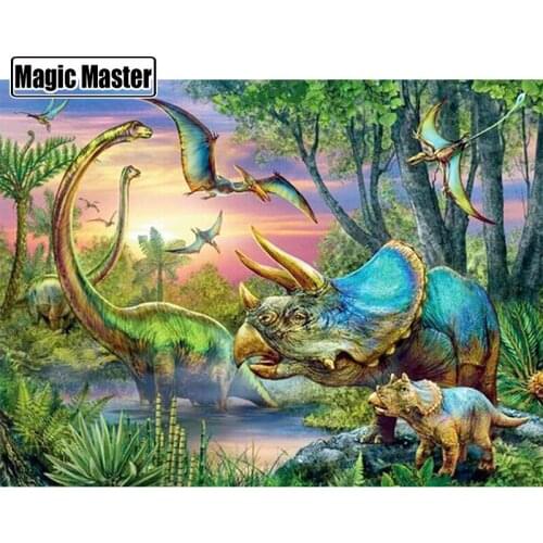 Full Round Drill 5D DIY Diamond Painting "Dinosaur world" Embroidery Cross Stitch 5D Home Decor Gift