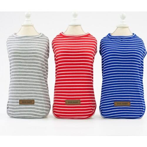 Striped Pet Clothing Costumes Puppy Dog Clothes T-Shirt Dog Shirts For Small Dog Five Color Selection Free Shipping Drop Ship