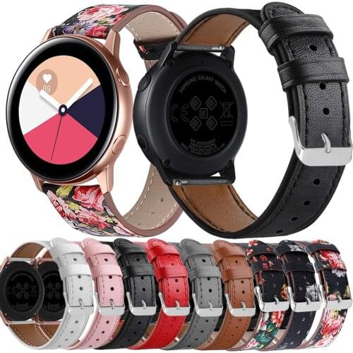 20mm Leather Band For Samsung Galaxy Watch Active 1 2 Smart Bracelet Straps For Samsung Galaxy Watch 42mm Watch 3 41mm Gear S2